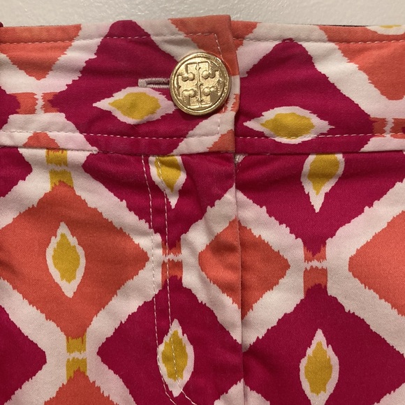 Tory Burch Pink, Coral, and White Zip Cotton Skirt with Pockets Size 4 - Picture 5 of 11